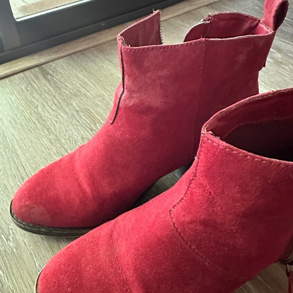 Forever 21 Cherry Red Suede Booties